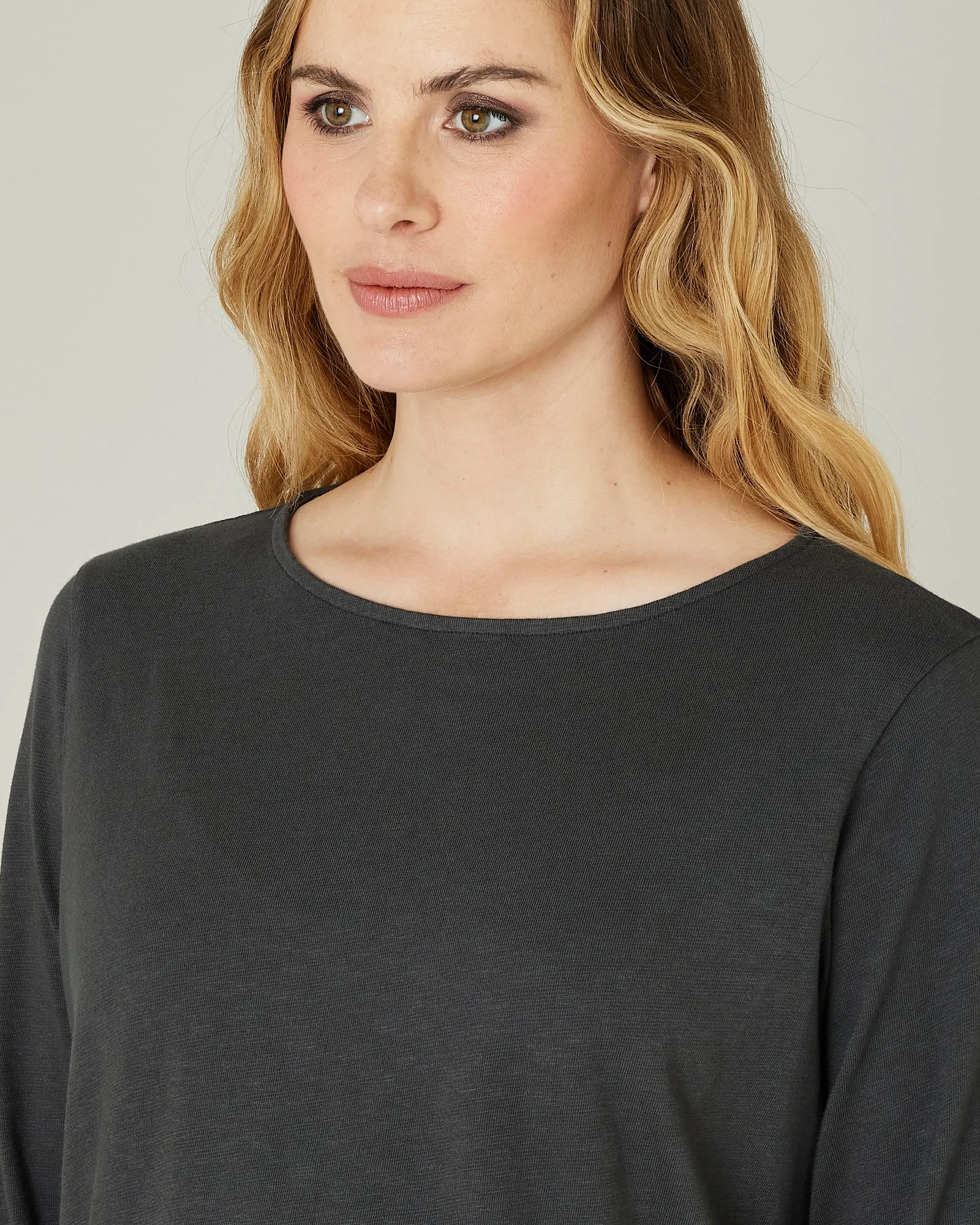 Boat Neck Top Slate