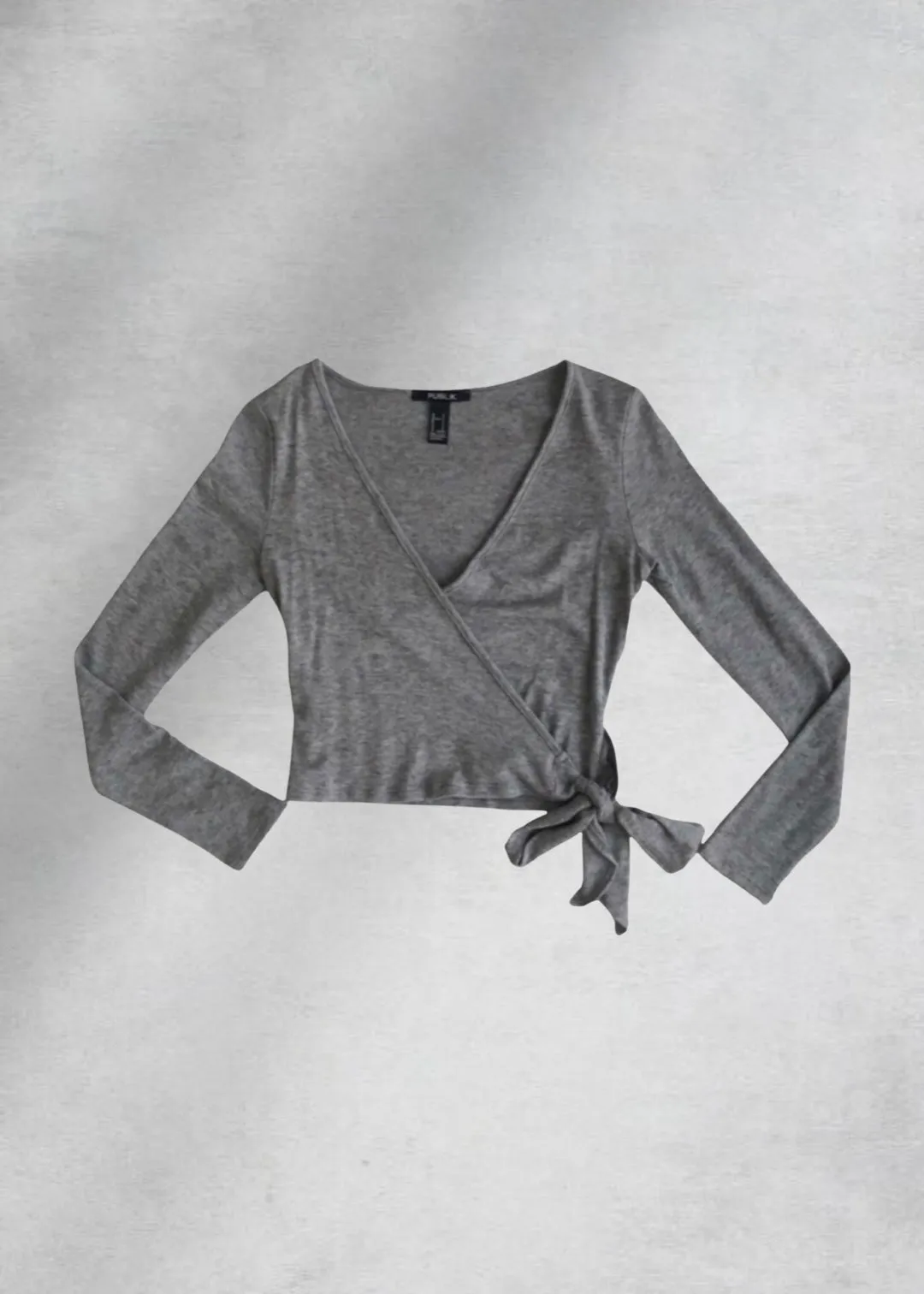 Eden Knit Wrap Top - Grey