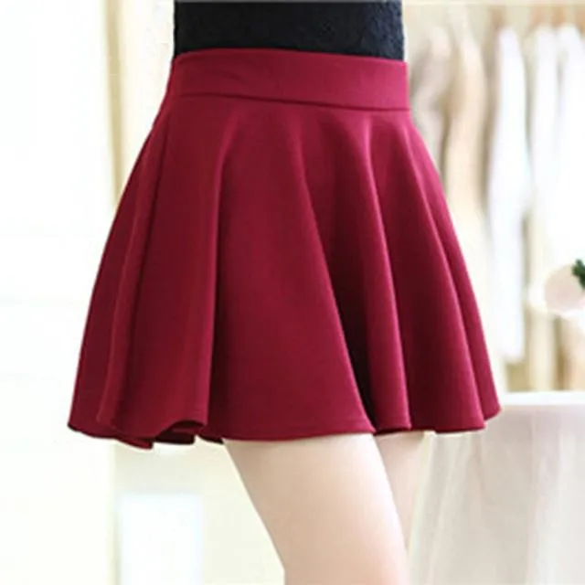 Solid A-Line Mini Skirt