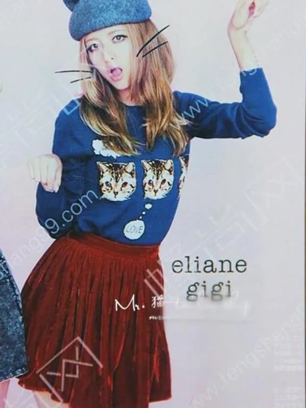 Spring collection - velvet solid color pleated skirt