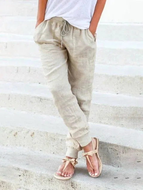 Women's Comfy Drawstring Linen Pants