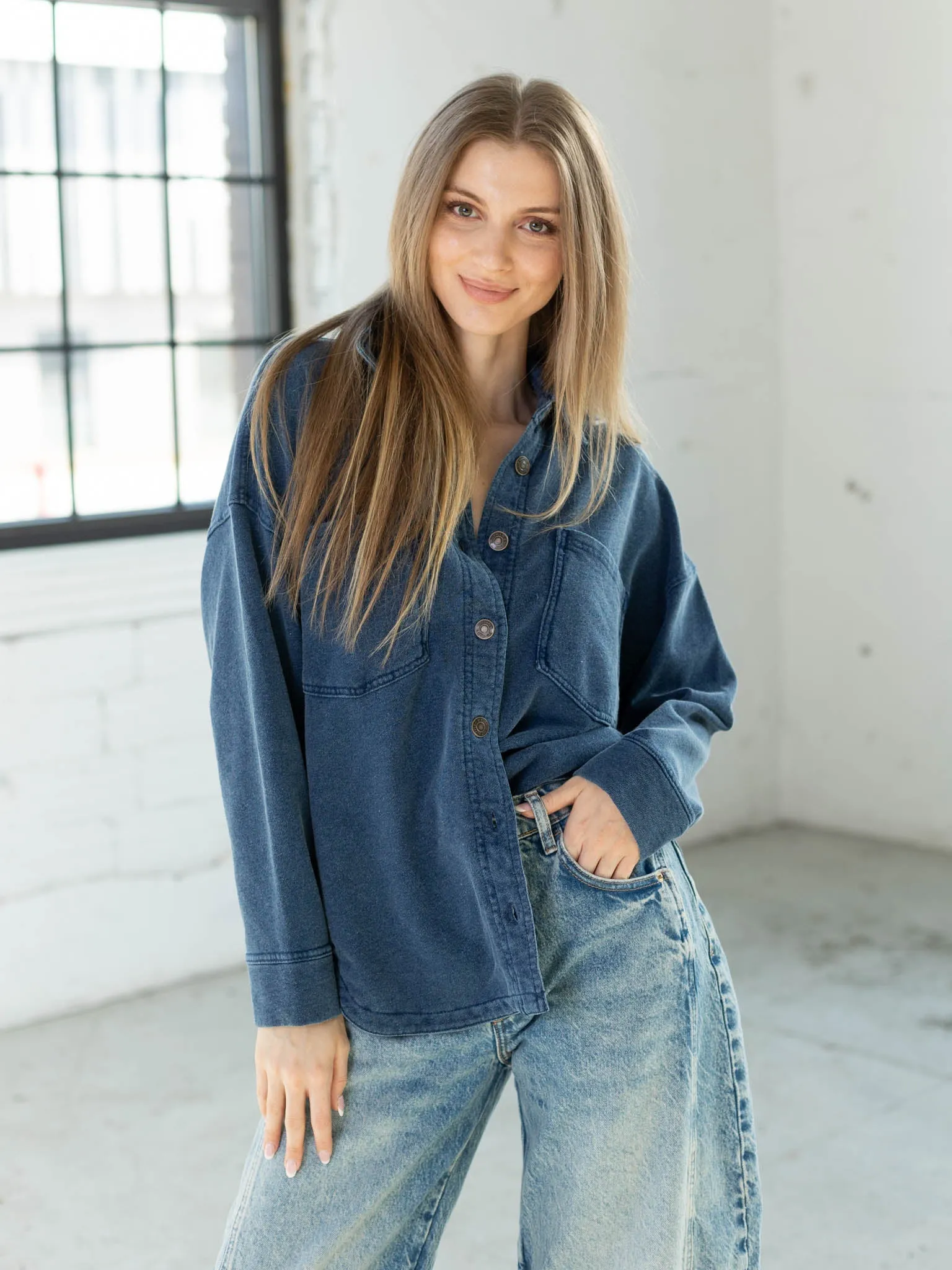 Z Supply All Day Knit Denim Jacket